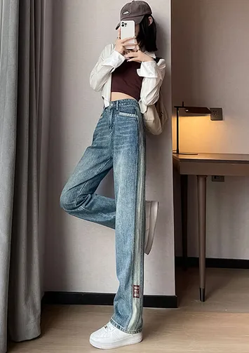 Straight leg vintage jeans deals