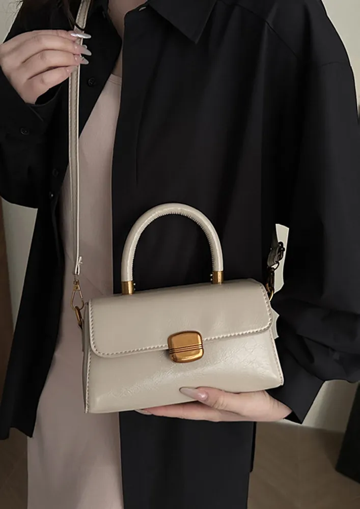 FRONT FLAP KHAKI SLING BAG