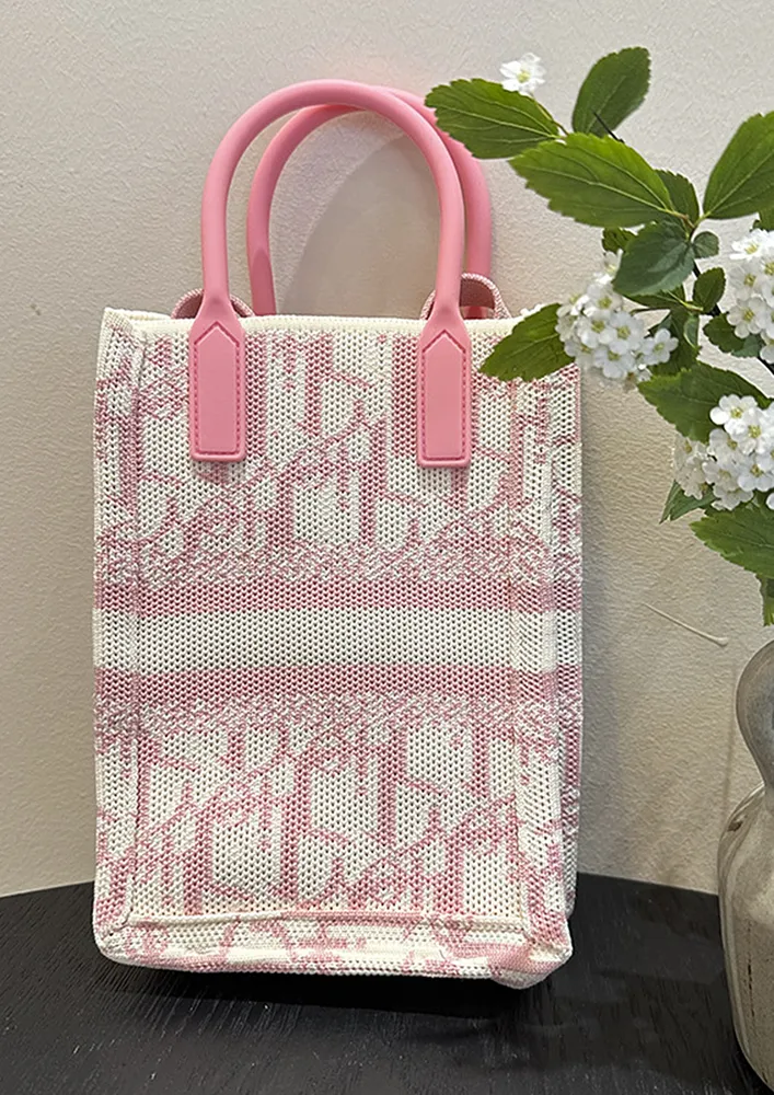 PINK DOUBLE-HANDLE SMALL HANDBAG