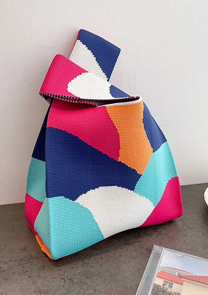 PRINTED SMALL MULTICOLOR POLYESTER HANDBAG