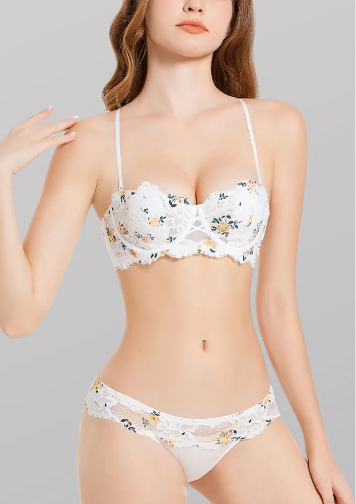 White Balconette Bra & Bikini Briefs