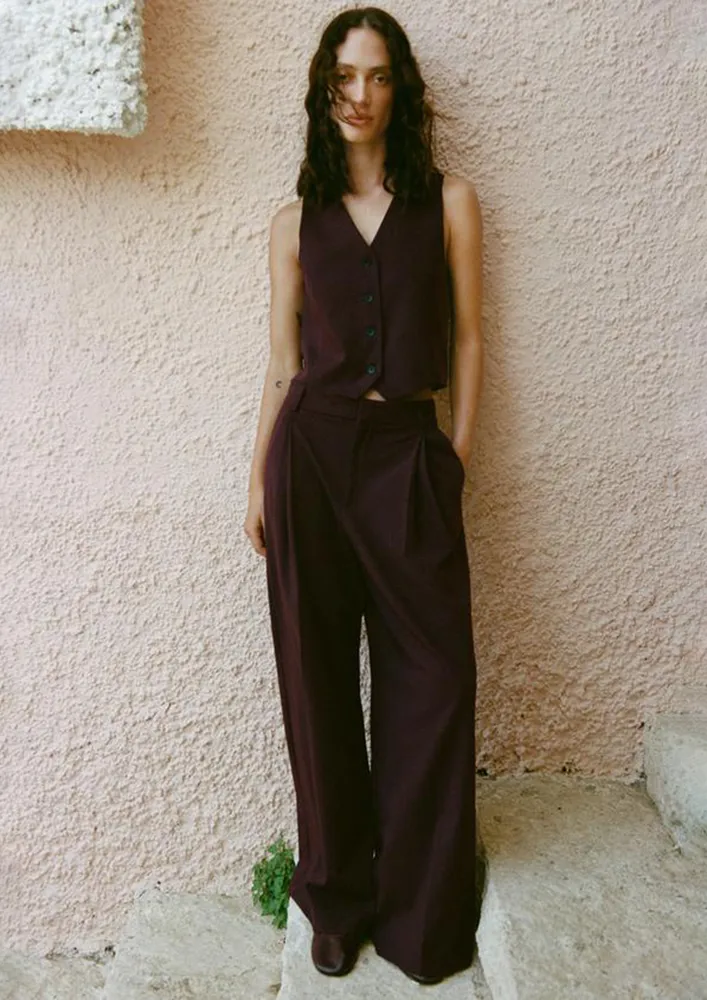Mid-rise Dark Red Trousers