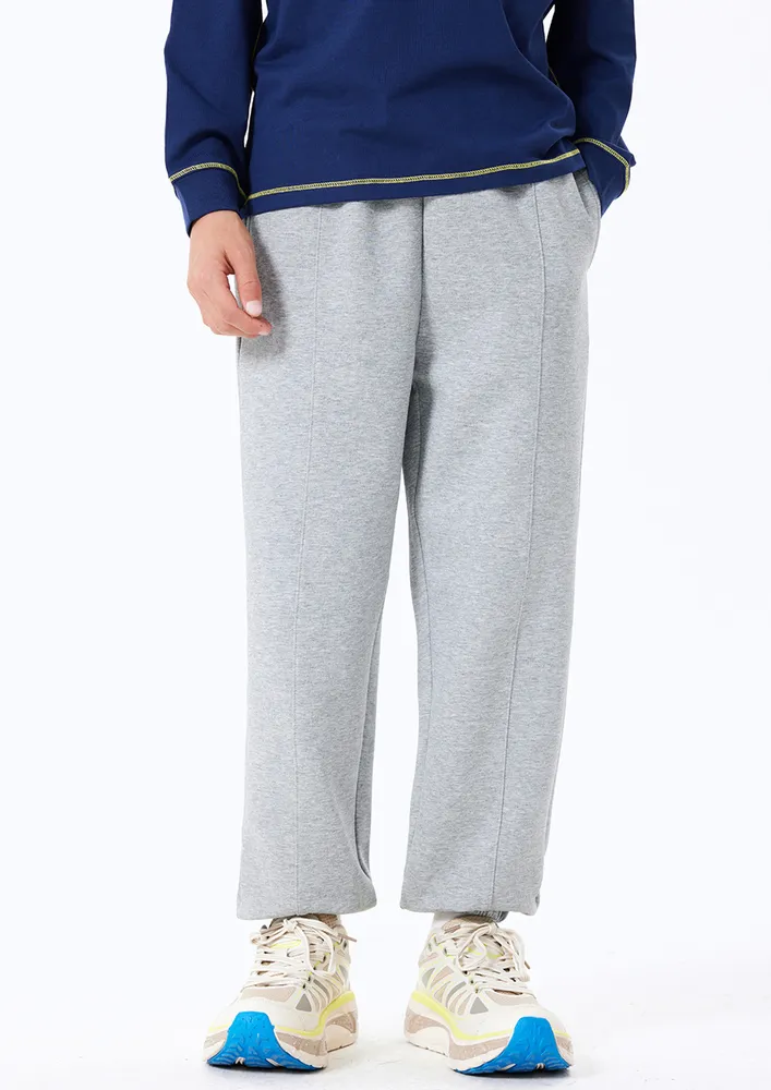 Boys Grey Elasticated Hem Jogger Pants