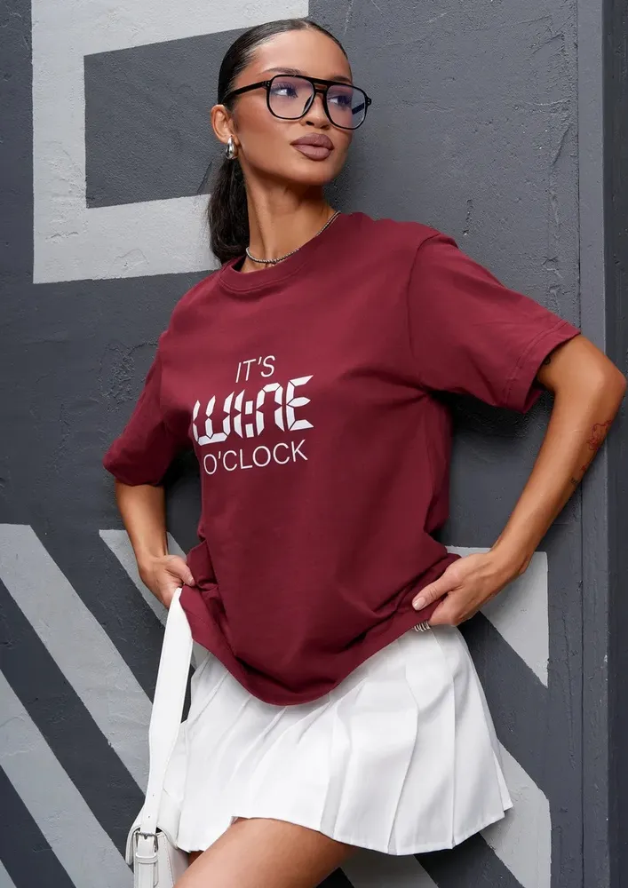 Typographic Drop-shoulder T-shirt