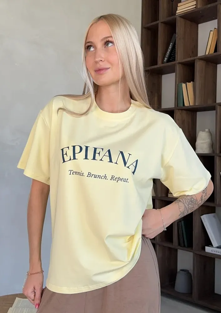 Yellow Typographic Crew Neck T-shirt