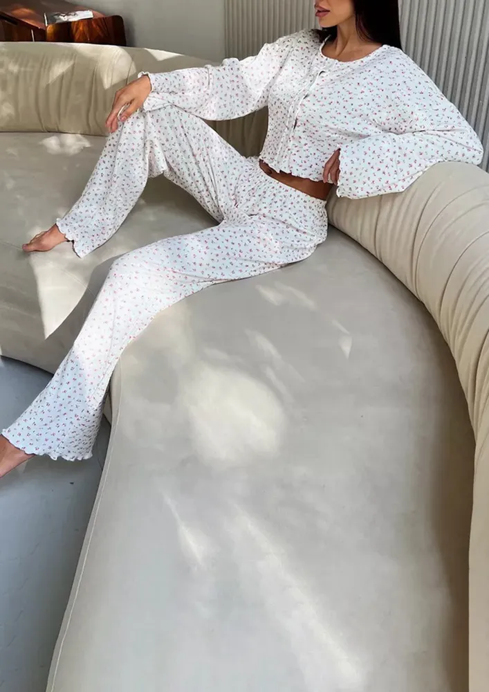 Ditsy Pattern 2pc Loungewear Set