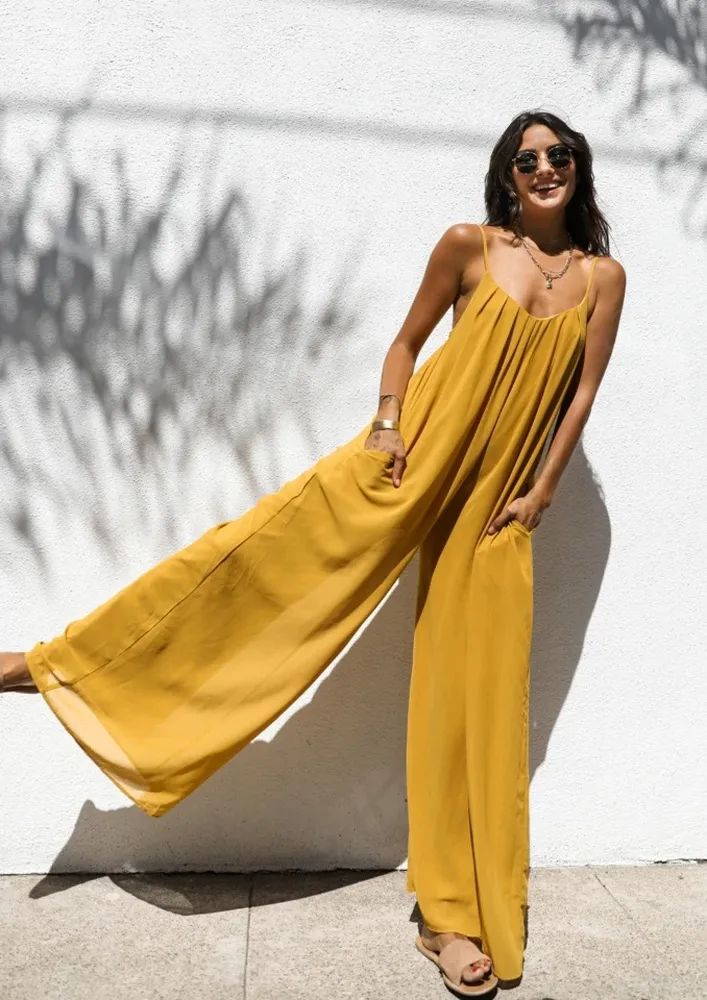 Relaxed Fit Yellow Jumpsuit