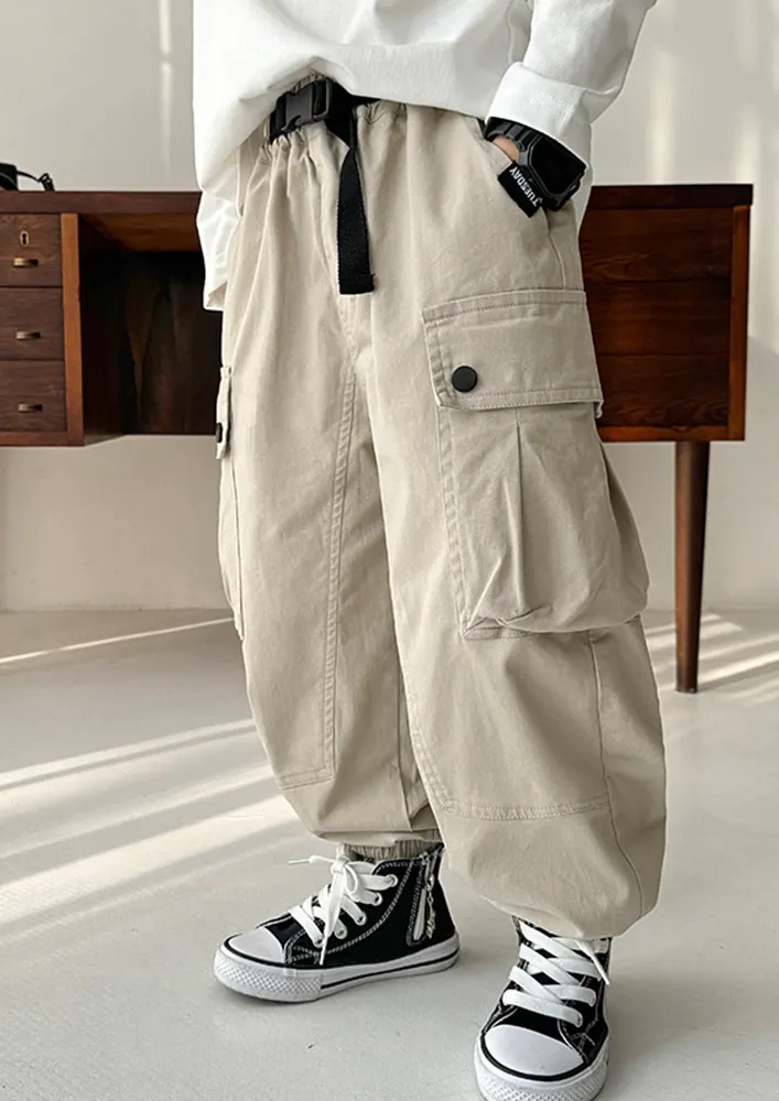 Boys Cargo Pants With Buckle Detail