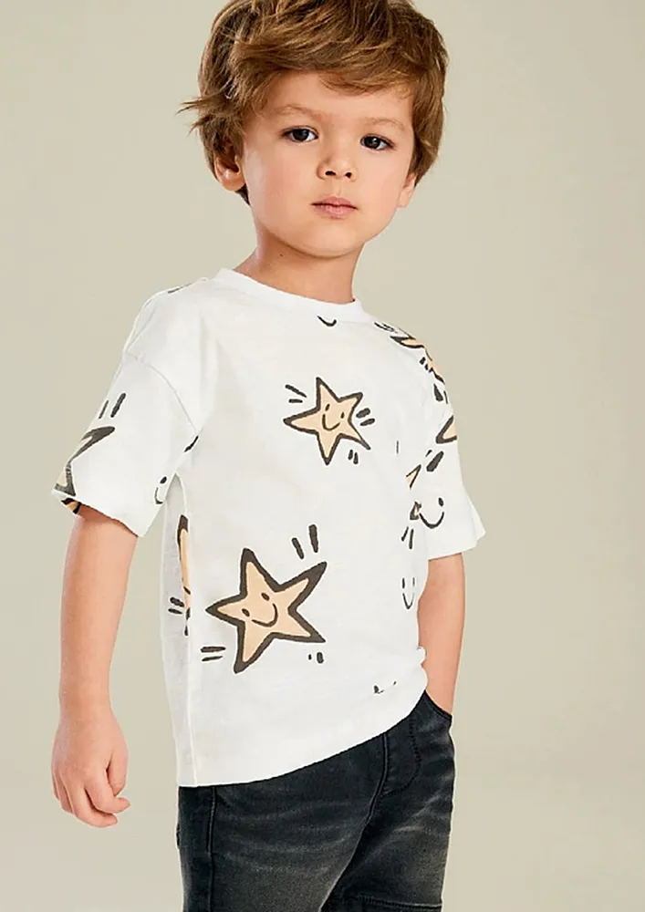 White Boys Novelty Print T-shirt