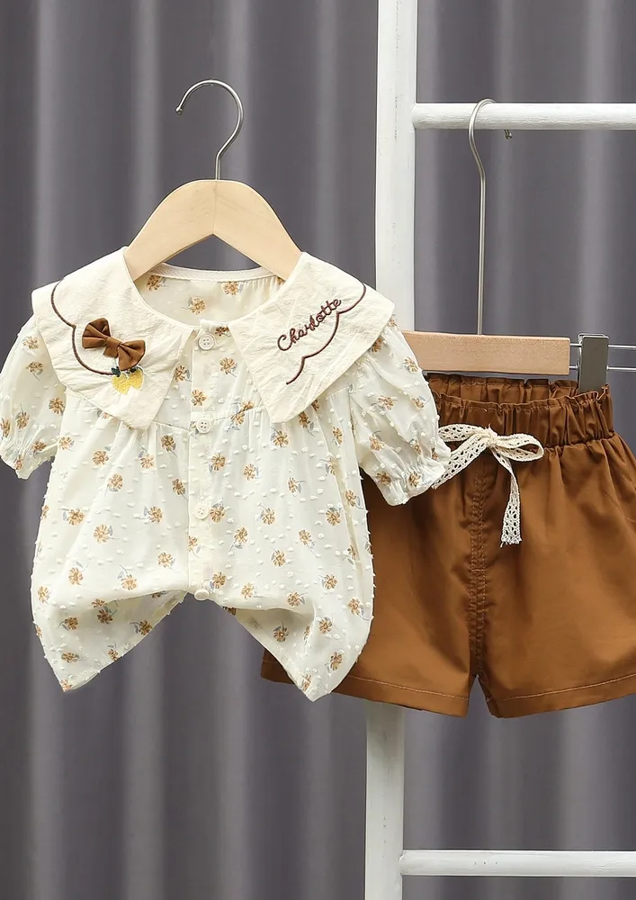 Girls Printed Shirt & Straight Shorts