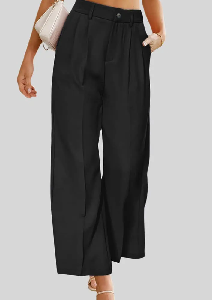 LOOSE BLACK WIDE LEG TROUSER