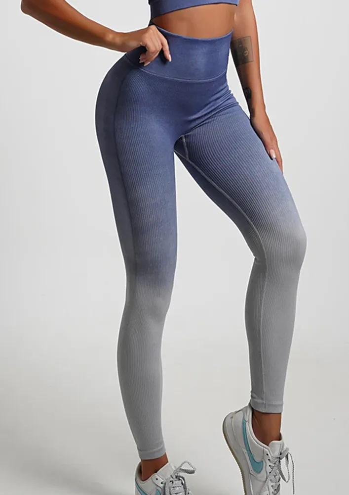 Grey Blue Ombre Sports Tights