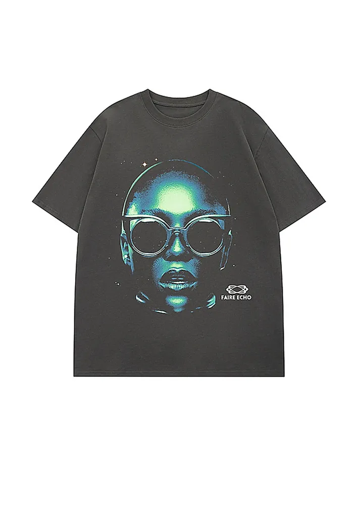 GRAPHIC PRINT CREW NECK COTTON T-SHIRT