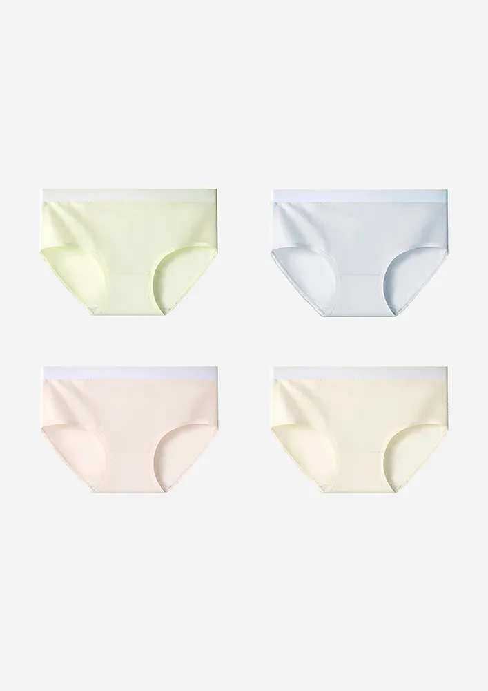 Contrast Mid-rise 4-pack Hipster Briefs