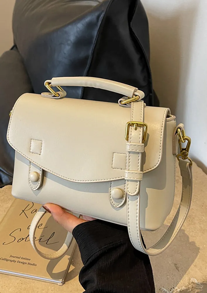 OFF-WHITE DOUBLE SNAP LOCKS CROSSBODY BAG