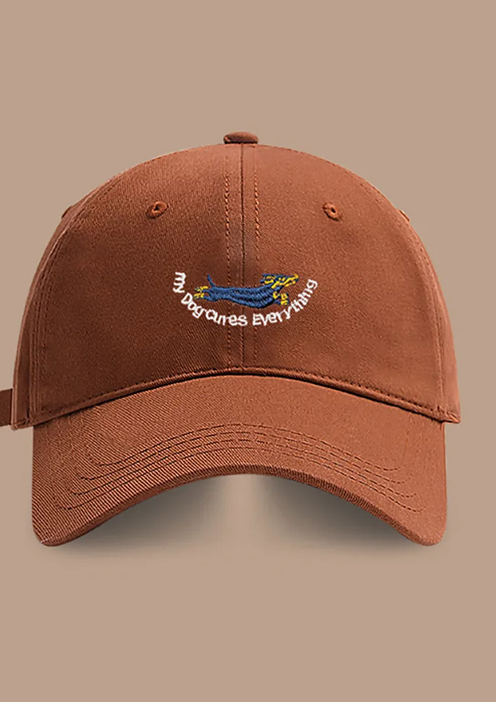 EMBROIDERED ORANGE COTTON CAP