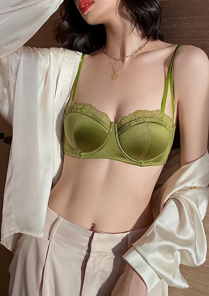 SATIN LACE GREEN 2PC LINGERIE SET