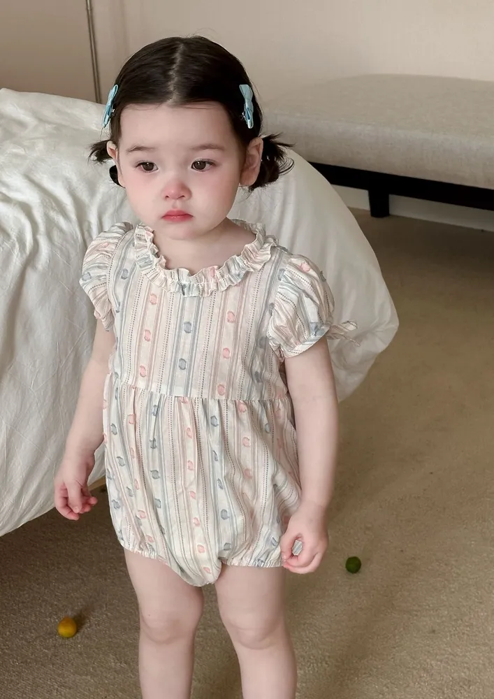 Girls Printed Puff Sleeve Onesie