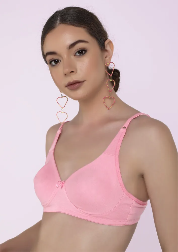CANDY PINK NON PADDED NON WIRED T-SHIRT BRA