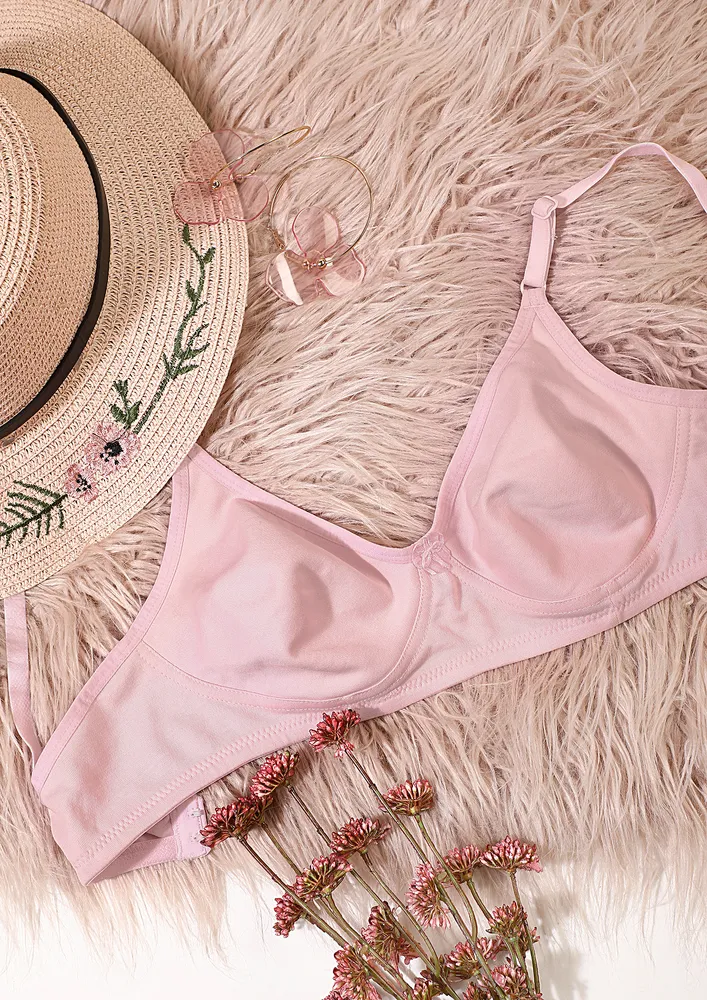 BABY PINK NON- PADDED T-SHIRT BRA
