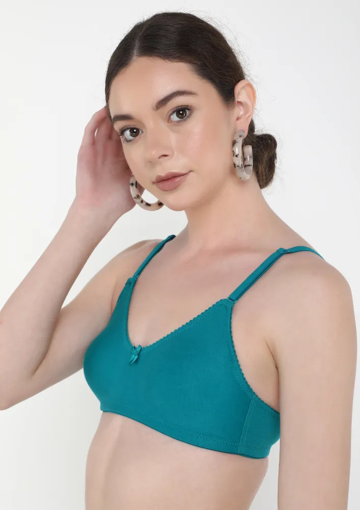 DREAMS ARE WORK NON PADDED NON WIRED RAMA GREEN BRA