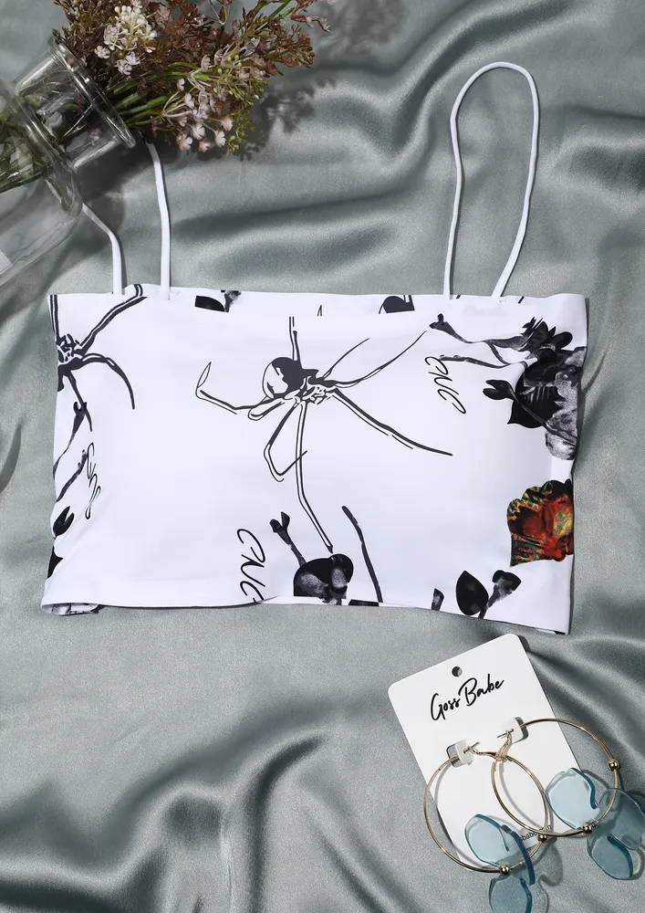 W&B PRINT LIGHTLY PADDED BRALETTE