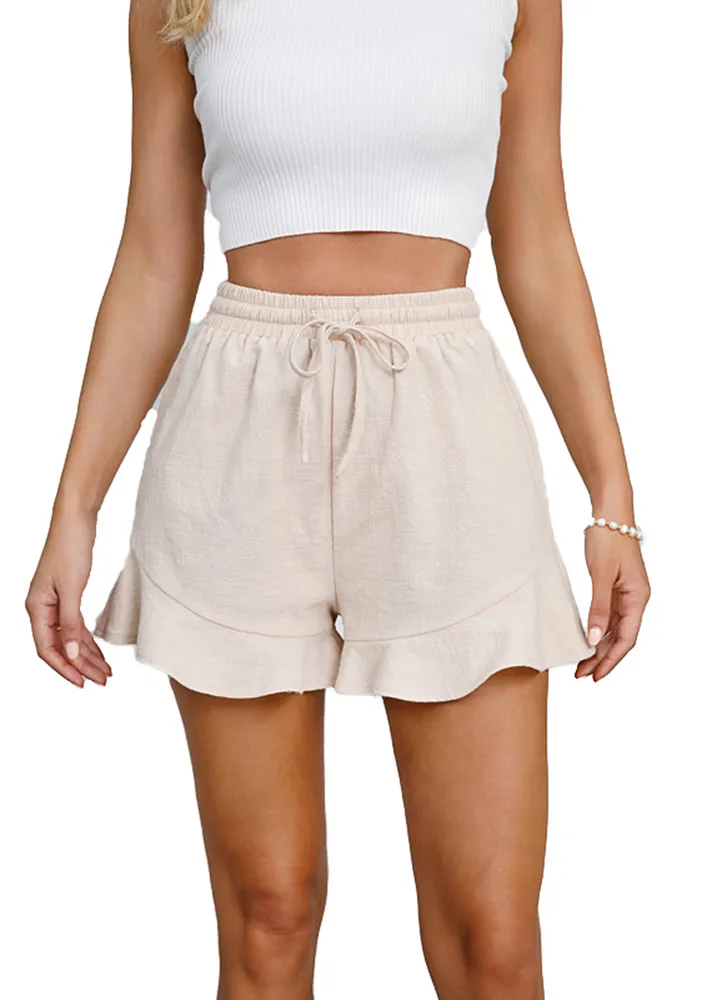 Off-white Flounce-trim Wide Shorts