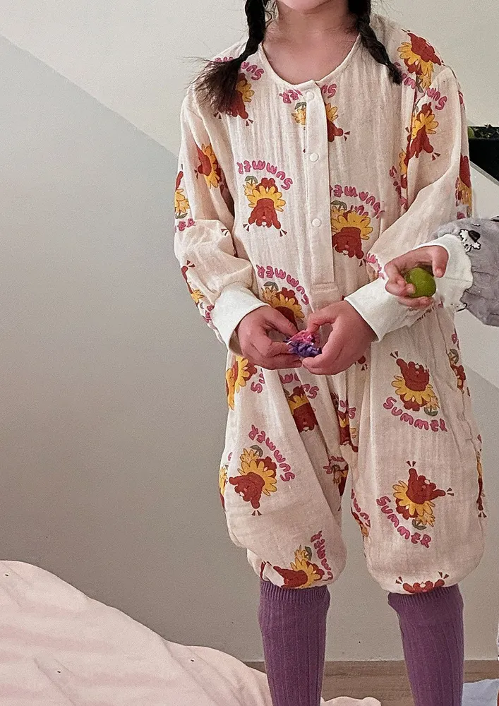 Unisex Kidswear Novelty Print Full Sleeve Onesie