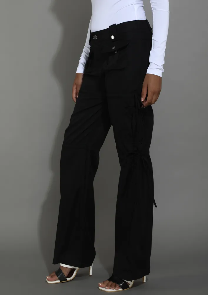 BLACK LOOSE STRAIGHT TOOLING TROUSER