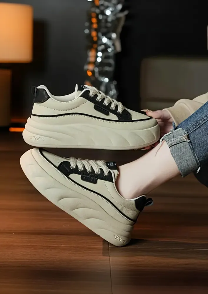 COLOURBLOCK BLACK CHUNKY OUTERSOLE TRAINERS