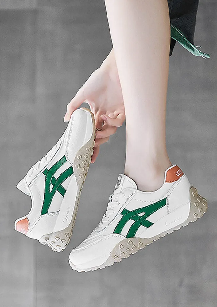 CONTRAST GREEN ROUNDED TO LACE-UP SNEAKERS