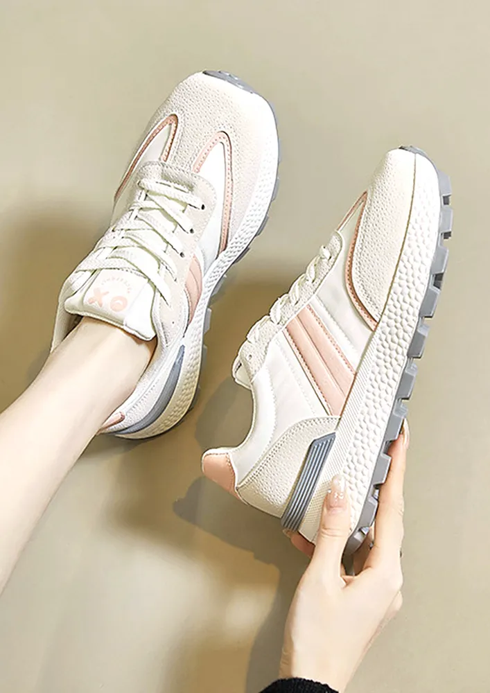 PINK SLIP-RESISTANT PU LEATHER SNEAKERS