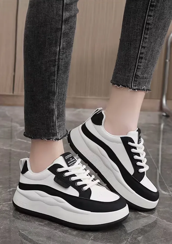 COLOURBLOCK BLACK PLATFORM TRAINERS