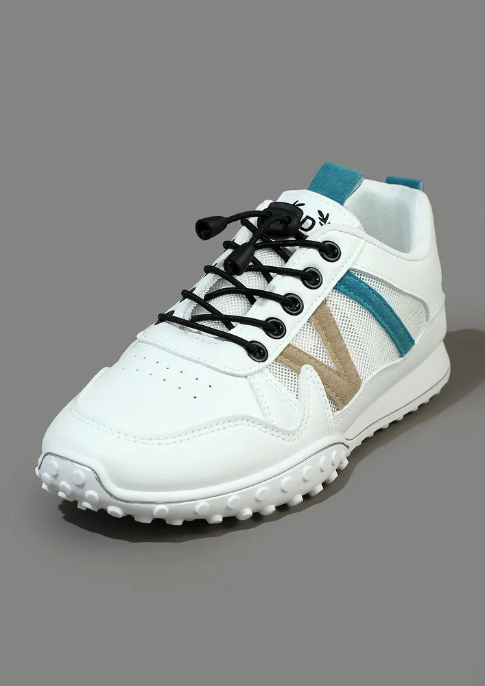 CONTRAST WHITE MESH UPPER CASUAL SHOES