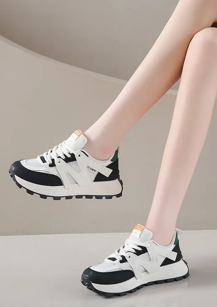 CONTRAST BLACK-WHITE CASUAL SHOES