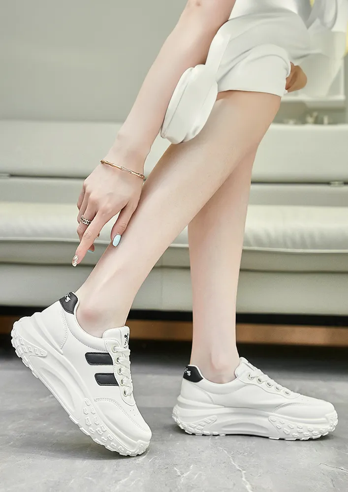 CONTRAST STRIPE DETAIL PU CHUNKY SNEAKERS