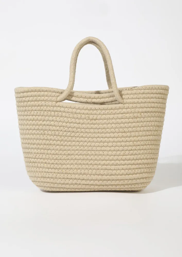 DOUBLE HANDLE PURE COTTON BEACH BAG