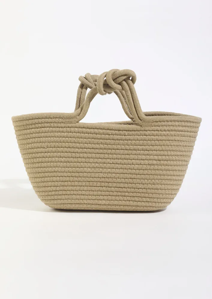 BEACH BAG W/ KNOT-DETAIL HANDLES