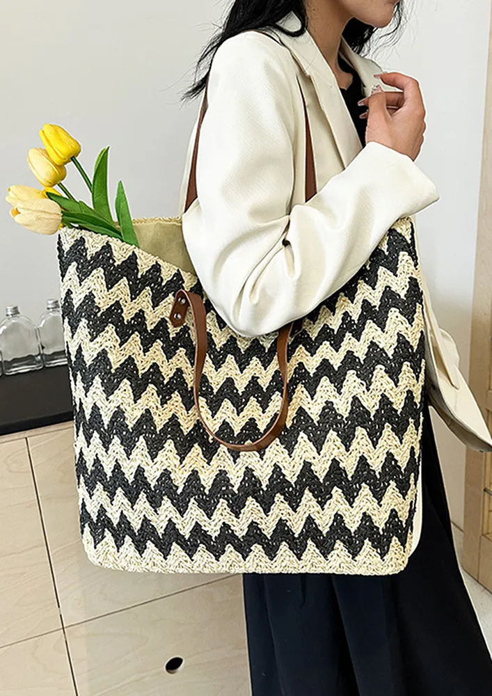 CHEVRON PATTERN LARGE BEACH SHOPPER