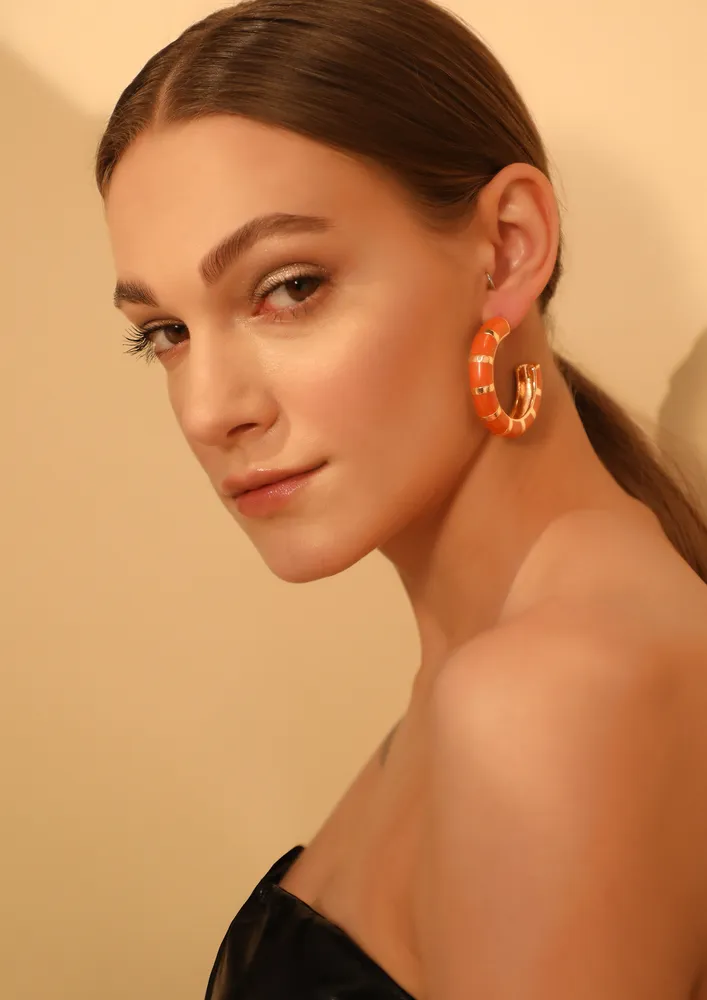 GOSS BABE HAPPY DAYS ORANGE EARRINGS