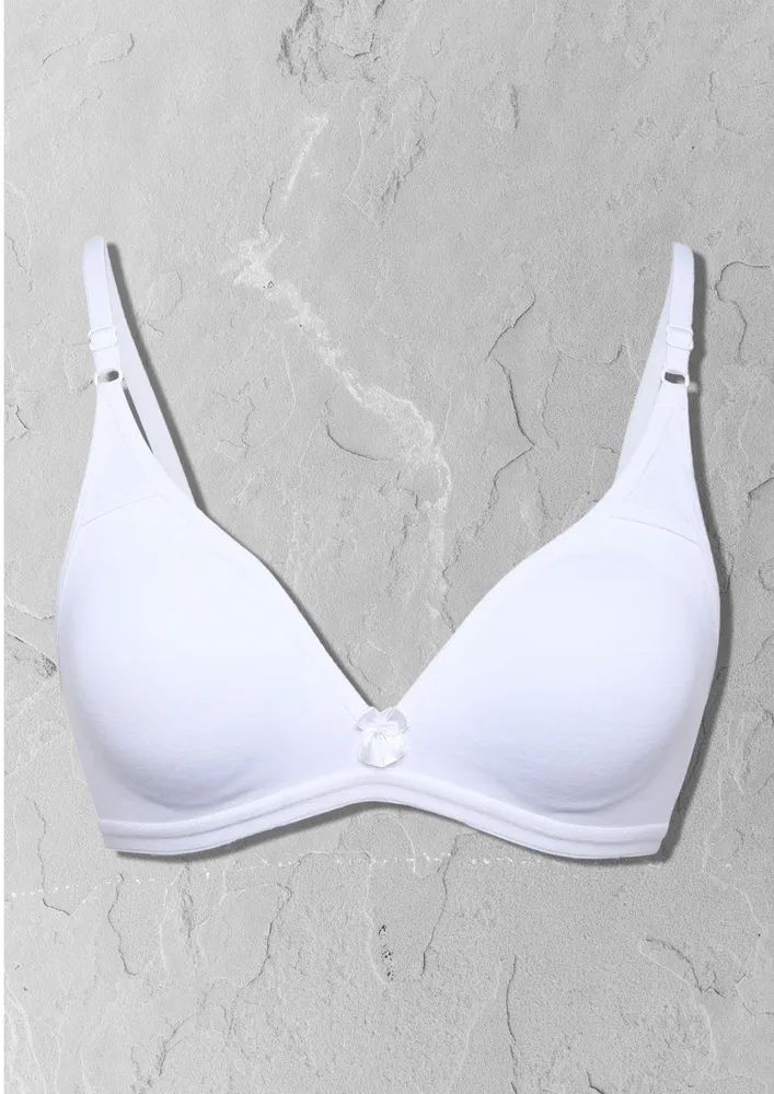 SCENE ON NON PADDED NON WIRED WHITE BRA