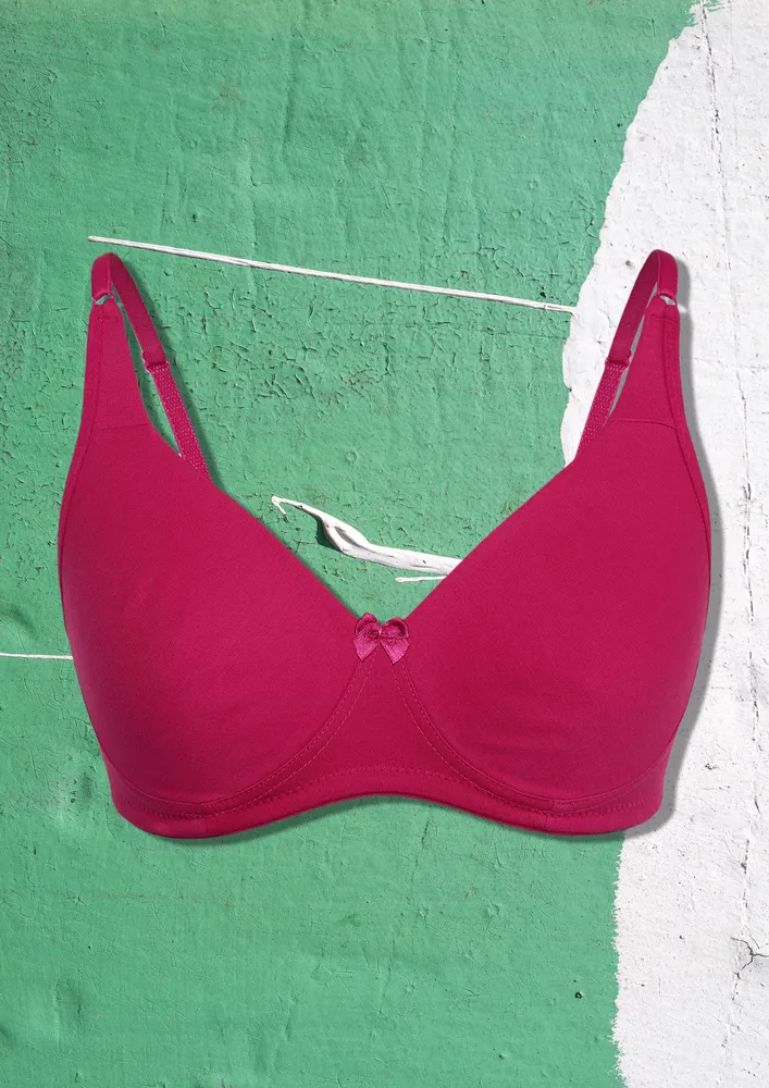 BLOOM ON ME NON PADDED NON WIRED FUCHSIA BRA