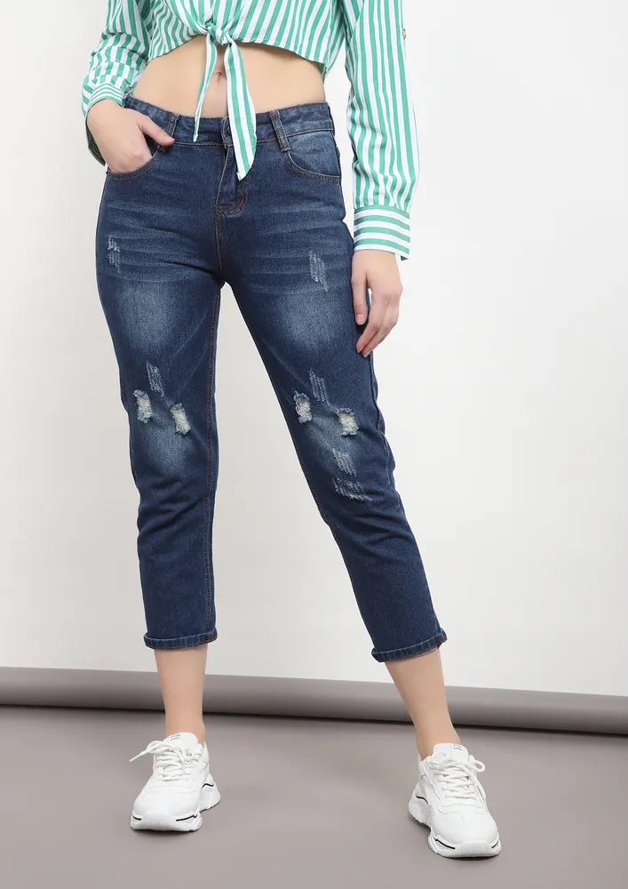 RIP HOPPER BLUE CROPPED JEANS