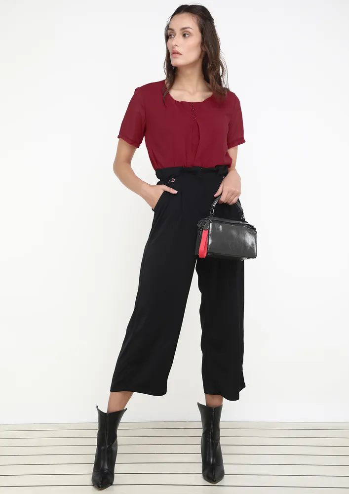 HAVING FUN BURGUNDY TOP