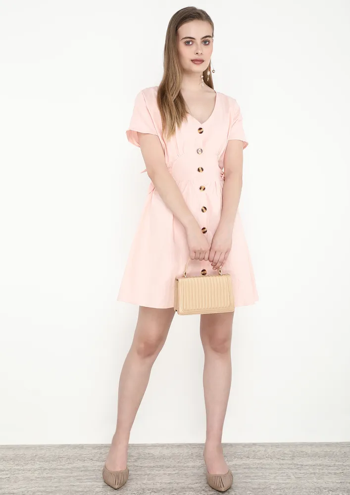 KEEPING IT CASUAL AND BASIC PINK DRESS