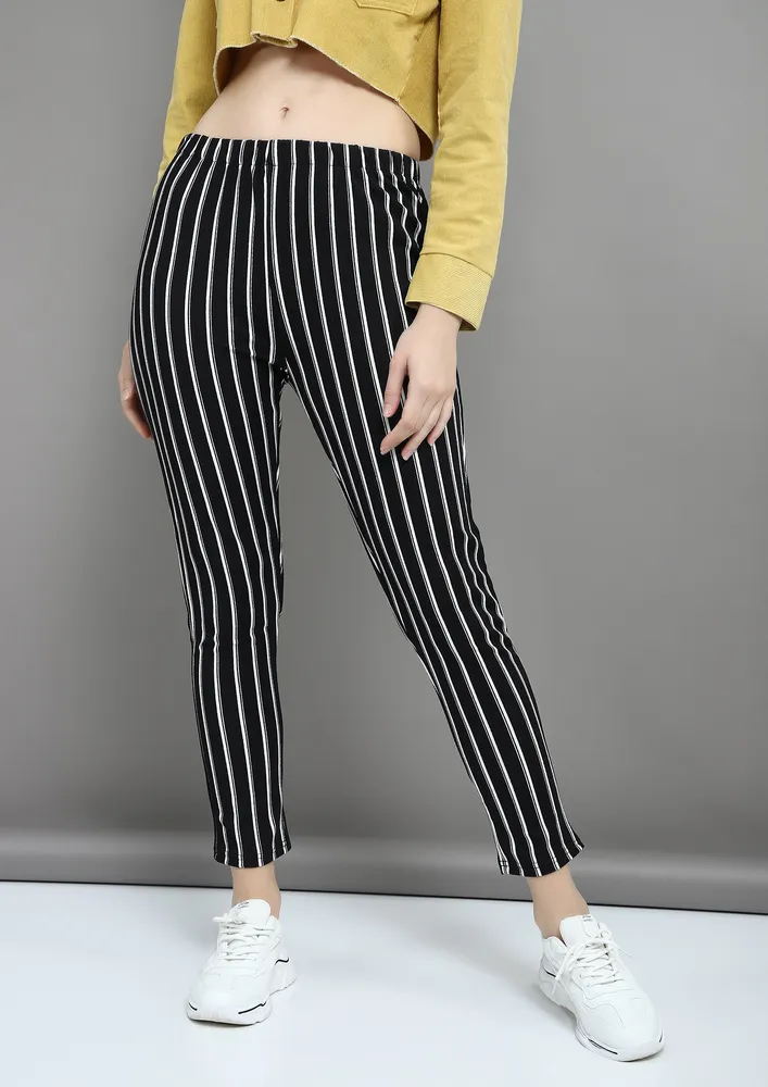 STRIP-E DOWN BLACK TROUSERS