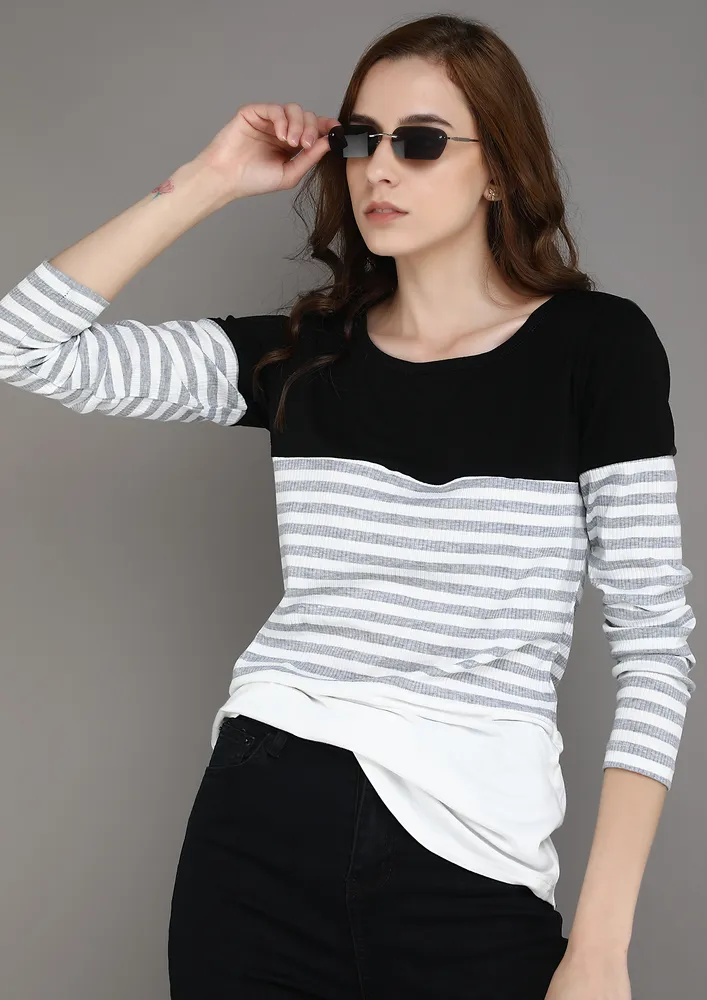 RUNNING AROUND STRIPED TOP