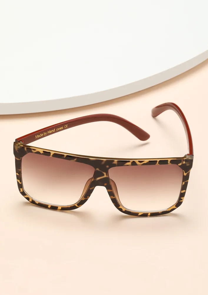 CLAP BACK AMBER SQUARE FRAME SUNGLASSES