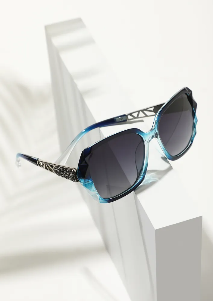 THE SMART SQUARE BLUE SUNGLASSES