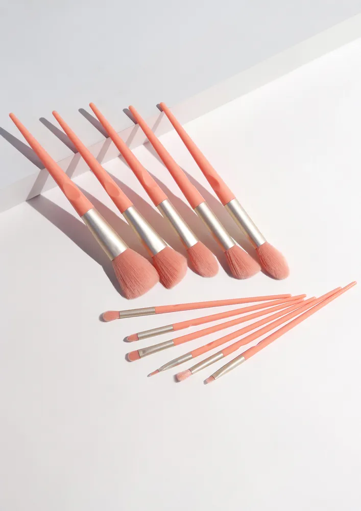 FLUFFY DREAM ORANGE MAKEUP BRUSHES SET OF 12